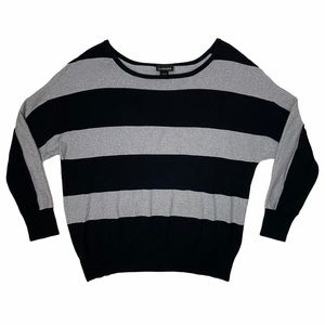 Lane Bryant Silver Black Striped Sweater 18/20
